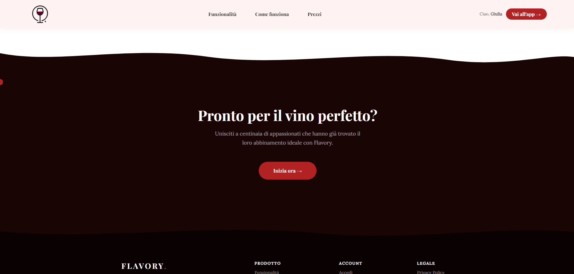 CTA section — Pronto per il vino perfetto?