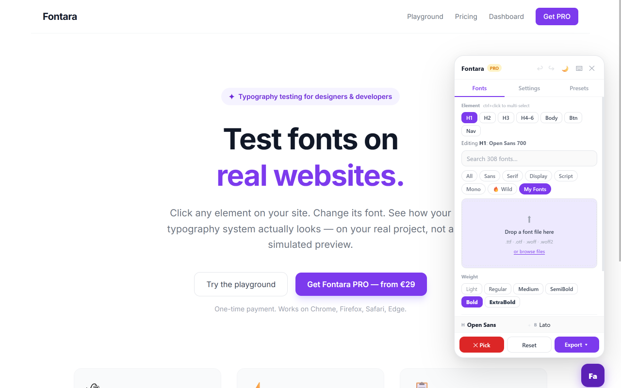 Fontara My Fonts upload