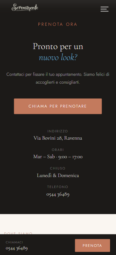 Serenamente mobile booking
